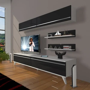 Eko 5 Mdf Std Retro Tv Ünitesi Tv Sehpası Beyaz Siyah