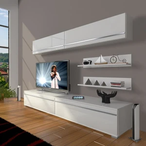 Eko 5 Mdf Std Tv Ünitesi Tv Sehpası Parlak Beyaz