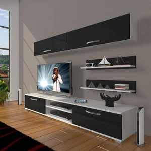 Eko 5 Slm Dvd Tv Ünitesi Tv Sehpası Beyaz Siyah
