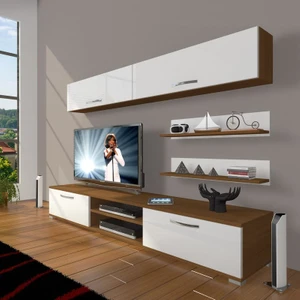 Eko 5 Slm Dvd Tv Ünitesi Tv Sehpası Ceviz Beyaz