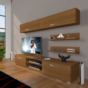 Eko 5 Slm Dvd Tv Ünitesi Tv Sehpası Naturel Ceviz