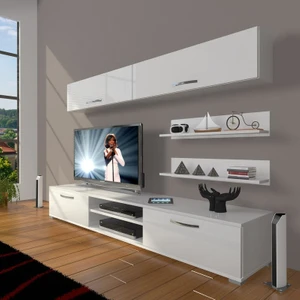 Eko 5 Slm Dvd Tv Ünitesi Tv Sehpası Parlak Beyaz