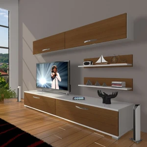 Eko 5 Slm Std Tv Ünitesi Tv Sehpası Beyaz Ceviz
