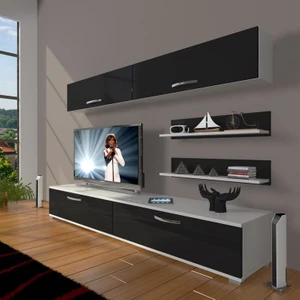 Eko 5 Slm Std Tv Ünitesi Tv Sehpası Beyaz Siyah