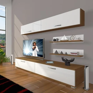 Eko 5 Slm Std Tv Ünitesi Tv Sehpası Ceviz Beyaz
