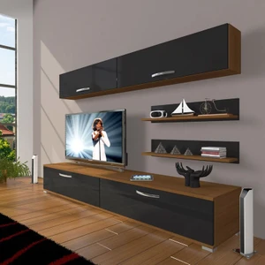 Eko 5 Slm Std Tv Ünitesi Tv Sehpası Ceviz Siyah