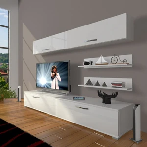 Eko 5 Slm Std Tv Ünitesi Tv Sehpası Parlak Beyaz