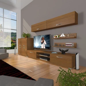 Eko 6Y Mdf Dvd Tv Ünitesi Tv Sehpası Naturel Ceviz