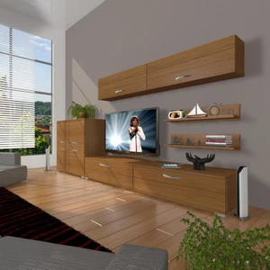 Eko 6Y Slm Std Tv Ünitesi Tv Sehpası Naturel Ceviz