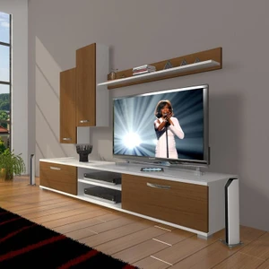 Eko 7 Mdf Dvd Tv Ünitesi Tv Sehpası Beyaz Ceviz