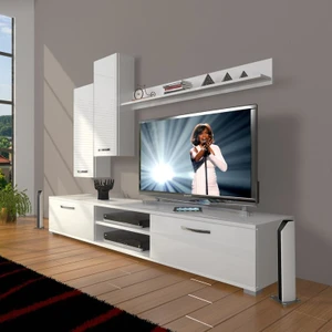 Eko 7 Mdf Dvd Tv Ünitesi Tv Sehpası Parlak Beyaz