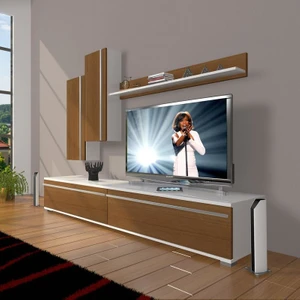 Eko 7 Mdf Std Tv Ünitesi Tv Sehpası Beyaz Ceviz