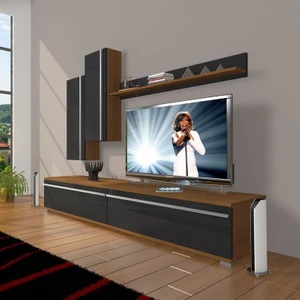 Eko 7 Mdf Std Tv Ünitesi Tv Sehpası Ceviz Siyah