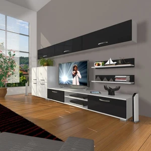 Eko 8 Slm Dvd Tv Ünitesi Tv Sehpası Beyaz Siyah