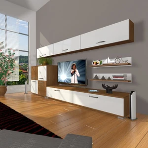 Eko 8 Slm Std Tv Ünitesi Tv Sehpası Ceviz Beyaz