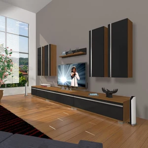 Eko 8D Mdf Tv Ünitesi Tv Sehpası Ceviz Siyah