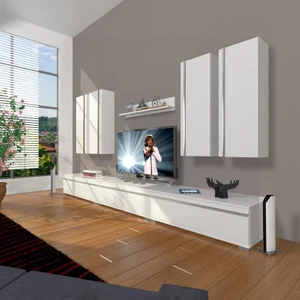Eko 8D Mdf Tv Ünitesi Tv Sehpası Parlak Beyaz