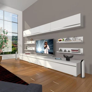 Eko 8Y Mdf Tv Ünitesi Tv Sehpası Parlak Beyaz