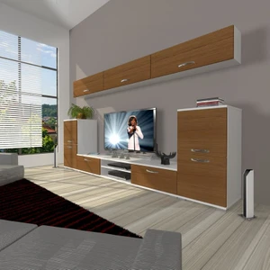 Eko 9 Mdf Dvd Tv Ünitesi Tv Sehpası Beyaz Ceviz