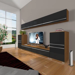 Eko 9 Mdf Std Tv Ünitesi Tv Sehpası Ceviz Siyah