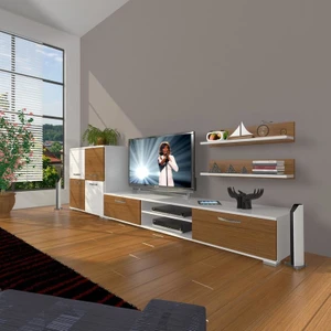Eko On Mdf Dvd Tv Ünitesi Tv Sehpası Beyaz Ceviz