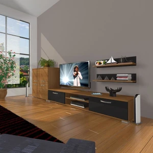 Eko On Mdf Dvd Tv Ünitesi Tv Sehpası Ceviz Siyah