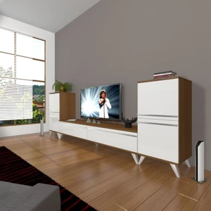 Eko On2 Mdf Std Retro Tv Ünitesi Tv Sehpası Ceviz Beyaz
