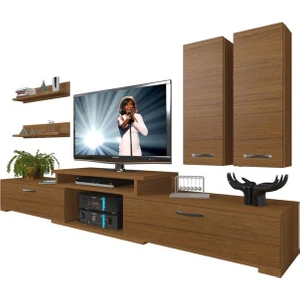 Flex 5D SLM Tv Ünitesi Tv Sehpası Naturel Ceviz