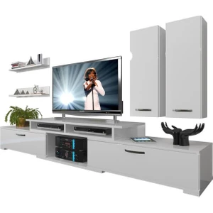 Flex 5D130 SLM Tv Ünitesi Tv Sehpası Parlak Beyaz