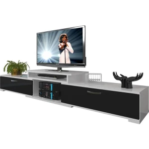 Flex SLM Tv Ünitesi Tv Sehpası Beyaz Siyah