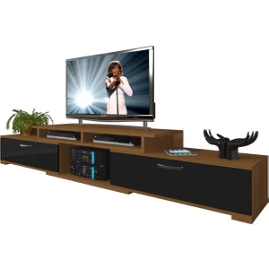 Flex130 MDF Tv Ünitesi Tv Sehpası Ceviz Siyah