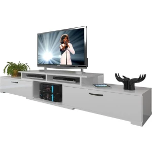 Flex130 MDF Tv Ünitesi Tv Sehpası Parlak Beyaz