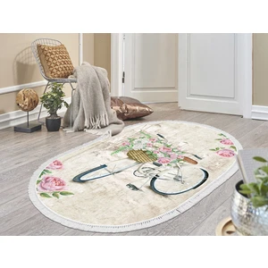 İnci Dijital Saçaklı Yıkanabilir Kaymaz Taban Halı Oval 1850 Desen 1 120 x 180