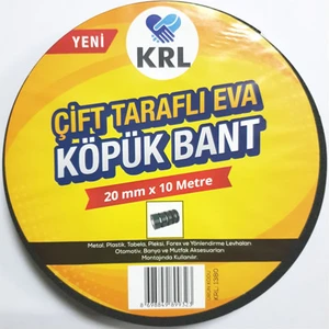 Yeşil-Siyah Çift Taraflı Eva Köpük Bant 20Mm X 10 Mt