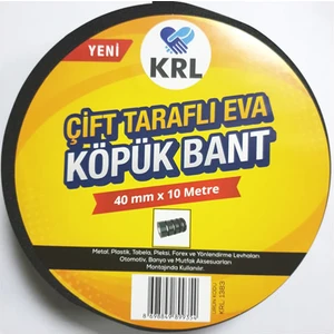 Yeşil-Siyah Çift Taraflı Eva Köpük Bant 40Mm X 10 Mt