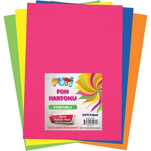 PUTİ FOSFORLU FON KARTONU 50X70 CM TURUNCU 10'LU