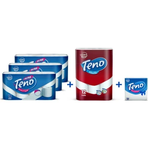 Tuvalet Kağıdı Jumbo Paket 48 Rulo + Teno Kağıt Havlu 12'li + Teno Peçete 100'lü