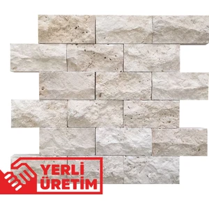 5X10Cm Klasik Doğal Taş Traverten Patlatma Mozaik Duvar Kaplama