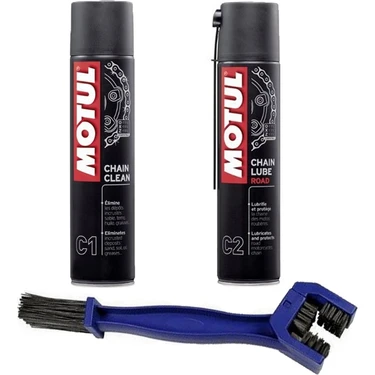 Motul Zincir Bakım Seti C1 Temizleyici ve C2 Yağlayıcı ile Zincir Temizleme