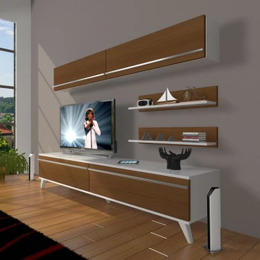 Decoraktiv Eko 5 Mdf Std Retro Tv Ünitesi Tv Sehpası Beyaz