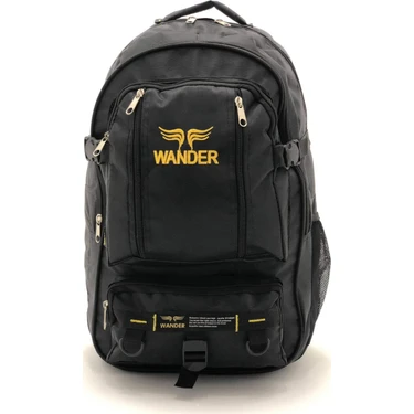 Wander Dağcı Tipi Siyah Unisex Sırt Çantası Dayanıklı Özel Kumaş ve Geniş Hacimli Ergonomik