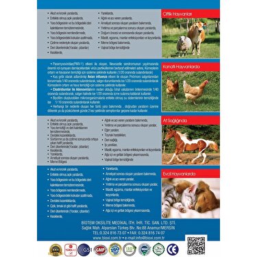 Bioxi Animal Health 500 Ml Hayvan Yara Bakim Ve Temizleme Fiyati
