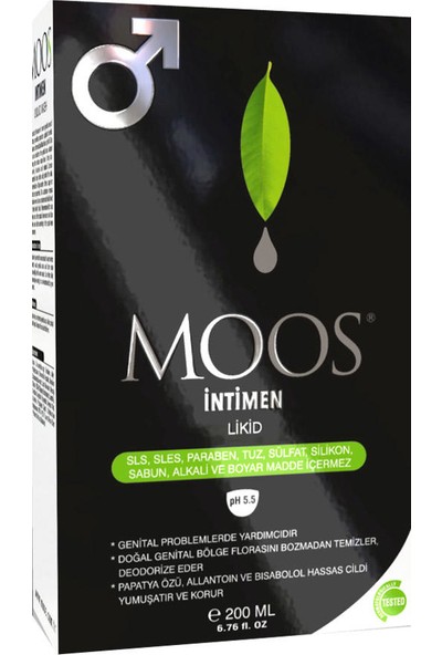 Moos Intimen Likid PH 5.5 - Erkekler İçin Genital Bölge Temizleyici 200 ml