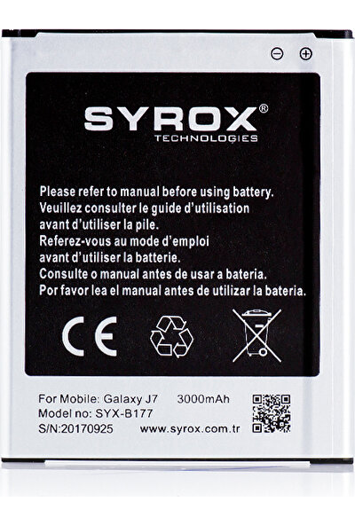 Syrox Galaxy J7 Batarya 3000 mAh