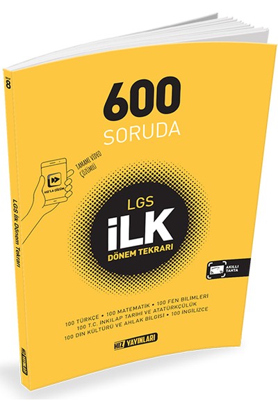 Hız Yayınları 8. Sınıf 600 Soruda İlk Dönem Tekrarı