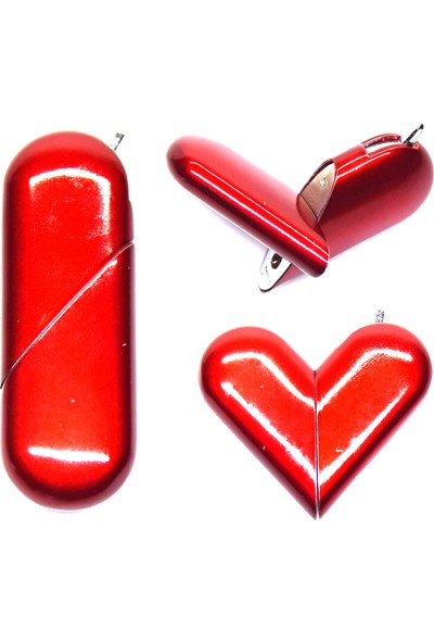 Afm Sevgiliye Özel Kırmızı Yapboz Kalpli Çakmak 8.5Cmx3Cm
