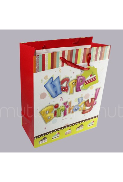 Mutlu Adım Happy Birthday Karton Çanta 1 Adet