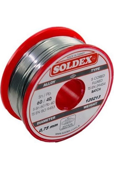 Soldex 100g 0,75mm Lehim Teli %60 Kalay %40 Kurşun