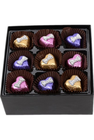 ChocChic Fiyonklu Renkli Kalpler Çikolata