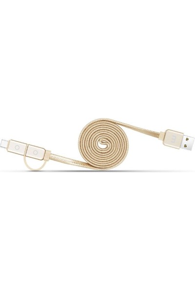 Meizu Micro USB ve Type-C 2'li Kablo (1.2 m) - Altın